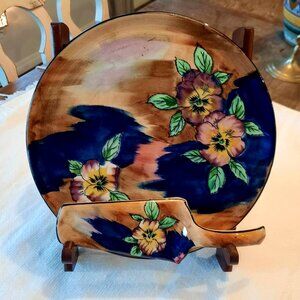 Amazing Condition H & K Tunstall, England, Art Deco "Viola" Cake Plate & Server